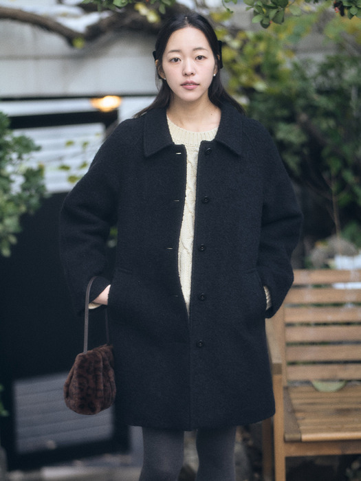 Boucle Half Coat_Black