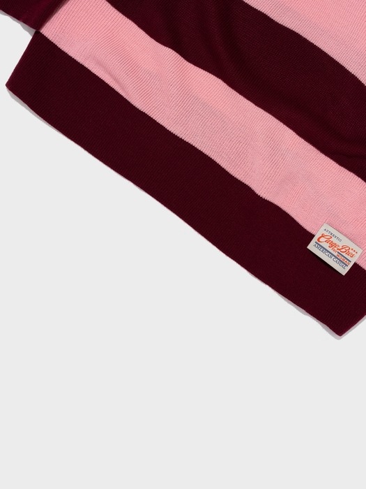 STRIPE COLLAR KNIT (PINK)
