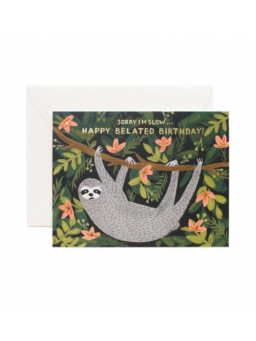 Sloth Belated Birthday 생일 카드