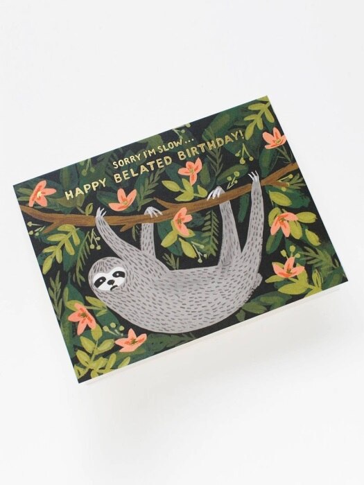 Sloth Belated Birthday 생일 카드