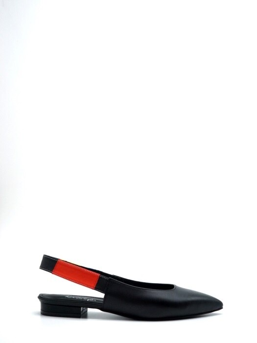 10 FLAT SHOES SLING BACK IN THREE PRIMARY COLORS AND BLACK LEATHER 