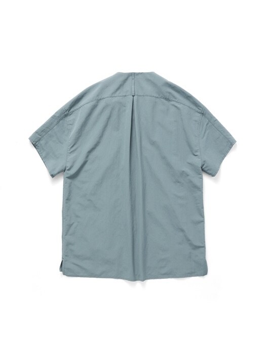 Collarless Half Shirts Grey Blue