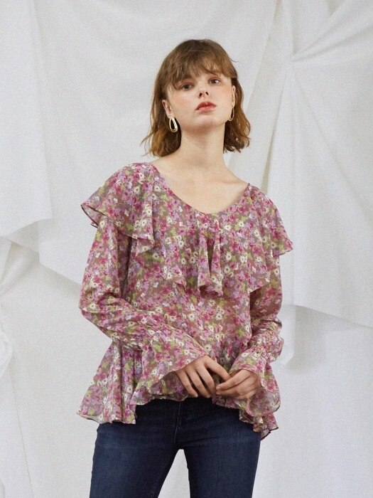 Floral Ruffle Blouse