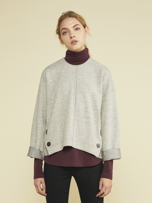 OVERSIZED KNIT BLOUSE_L.GREY