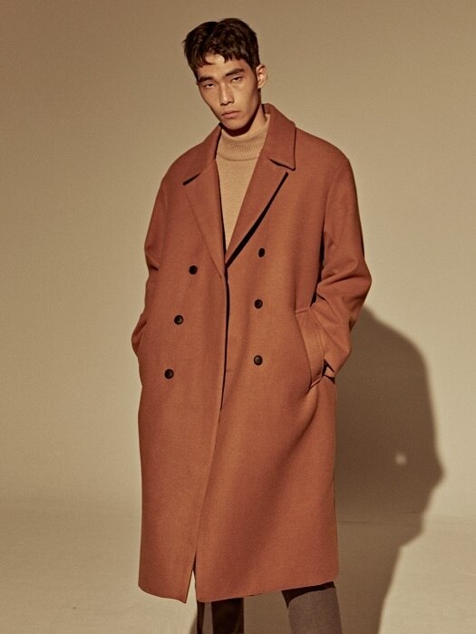 WOOL OVER-FIT DOUBLE COAT_CAMEL