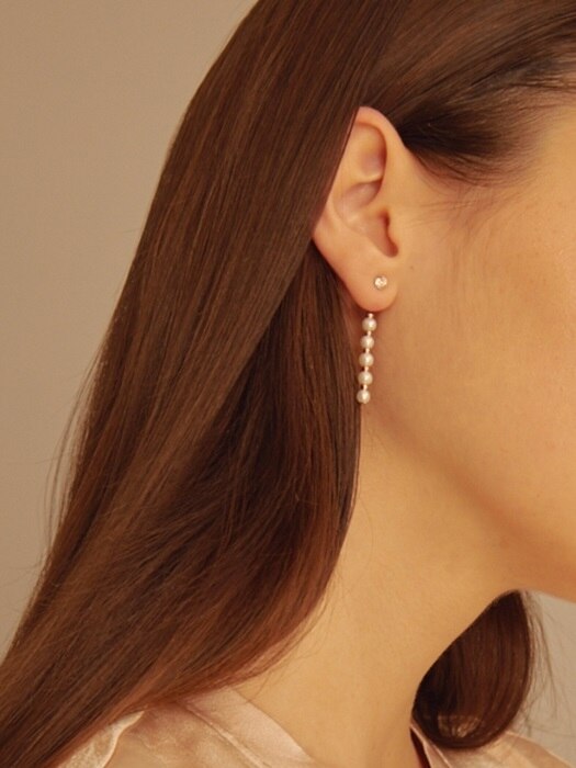 Swarovski & Pearl Bar RG Earrings