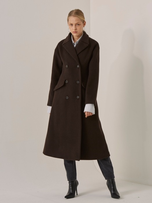 [리퍼브]feminine line maxi coat_brown