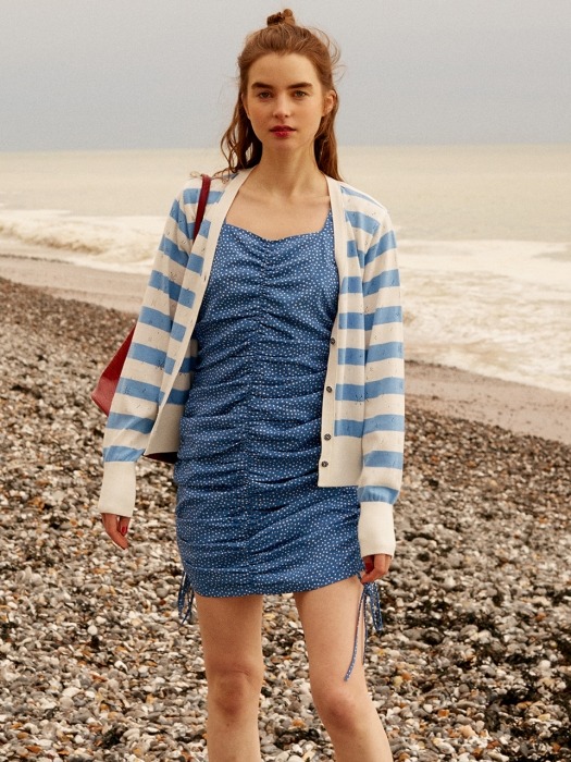 Pastel Stripe Knit Cardigan in S/Blue_VK9MD0310