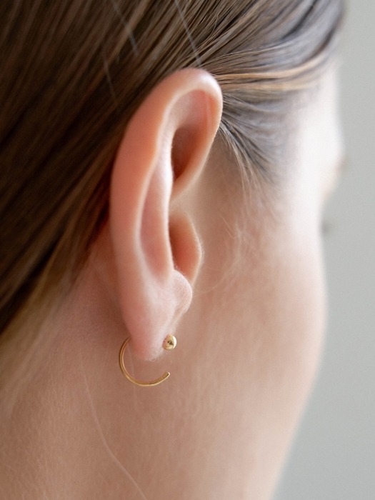 Ball Ring & Stick Set Earring - Gold