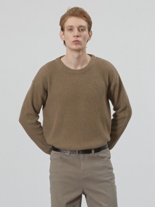 Heavy Cashmere Sweater (Warm Beige)