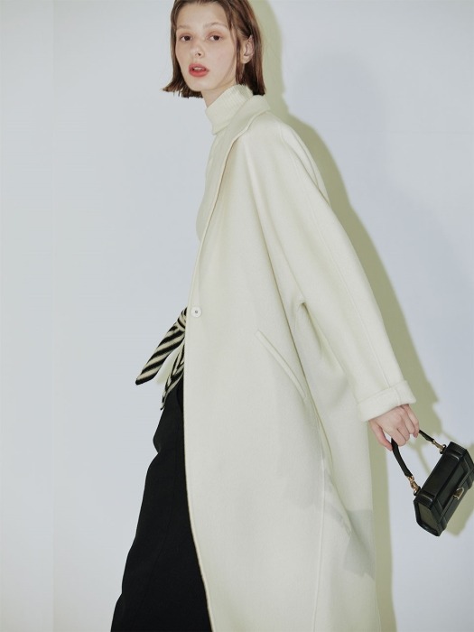 Clo long handmade coat cream   