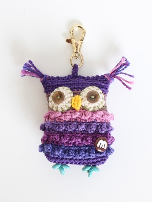 Owl fairy keyring (violet purple)