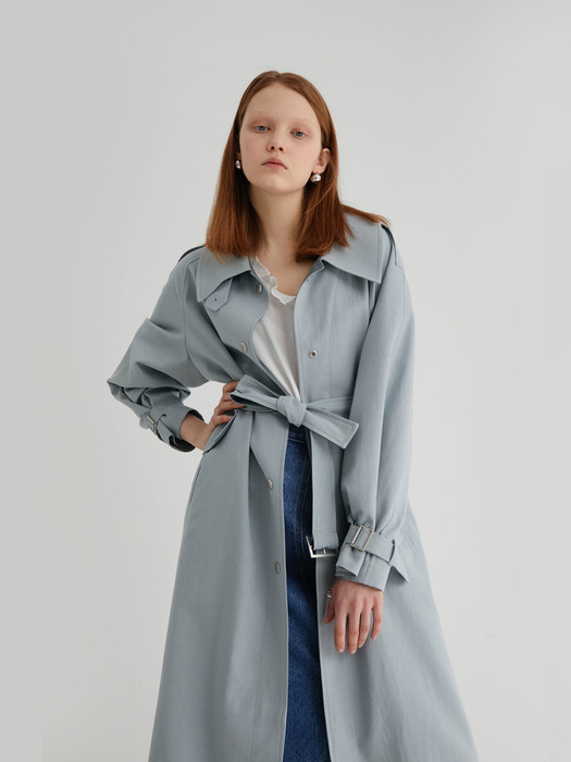 20 SPRING_Moss Green Single Trench Coat   