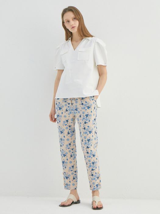 VERONICA BLUE FLOWER PANTS 