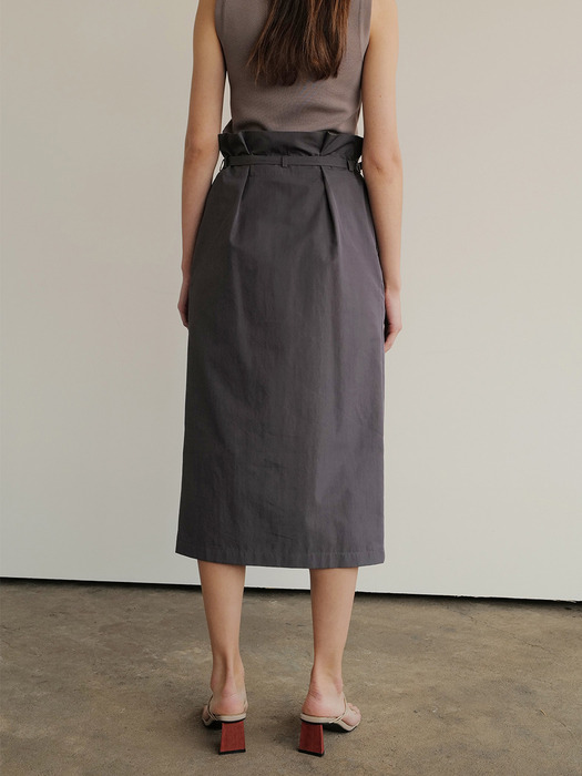 Paper-bag skirt(smoke violet)
