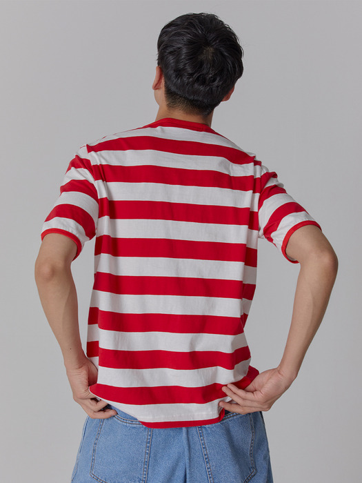 COLOR TAPING 2020 STRIPE T SHIRT RED