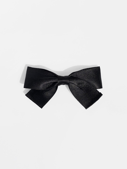 satin ribbon hair pin (BLACK)