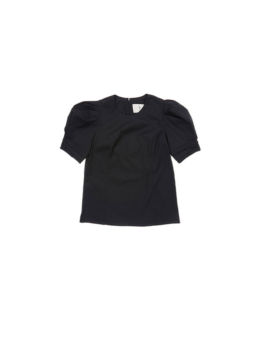 [20SS] FULLERTON voluminous short sleeve blouse (Black / Off white)