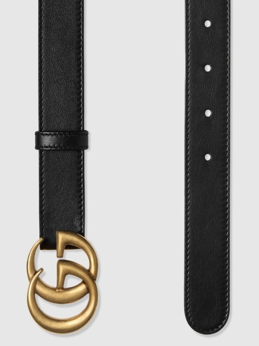 GG마몽 더블 G 버클 가죽 벨트 3cm Leather belt with Double G buckle 414516 AP00T 1000