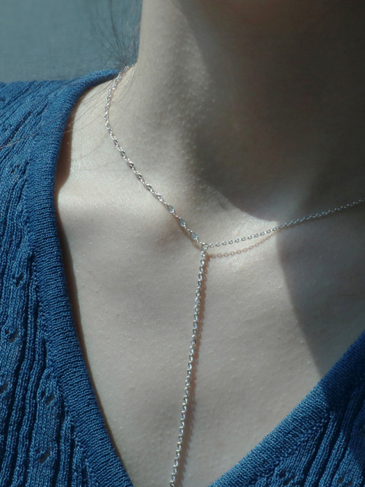 SILVER MIXED CHAIN drop NECKLACE