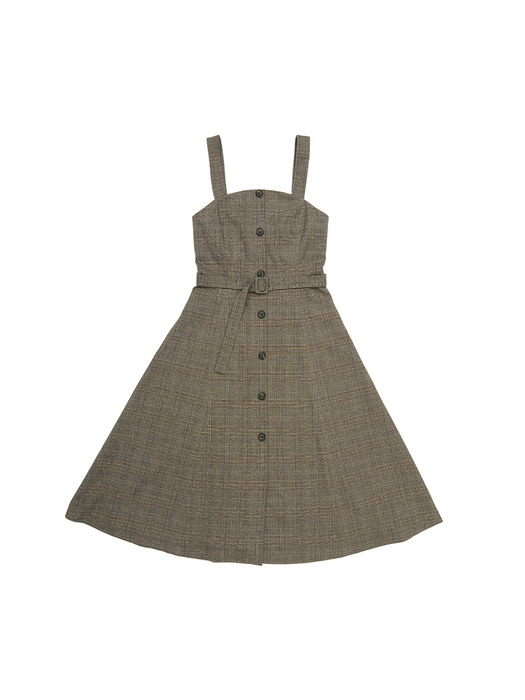 [N]HAPJEONG Tube top dress (Brown check)