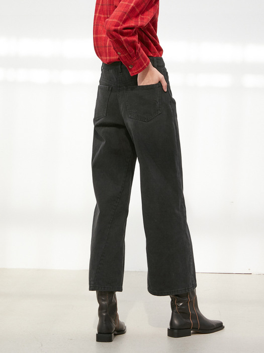 HIGHRISE WIDE LEG JEANS in Black [U0W0P351/99]