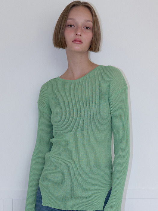 ouie309 linen seethrough knit (11colors)