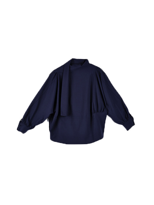 SCARF BLOUSE NAVY