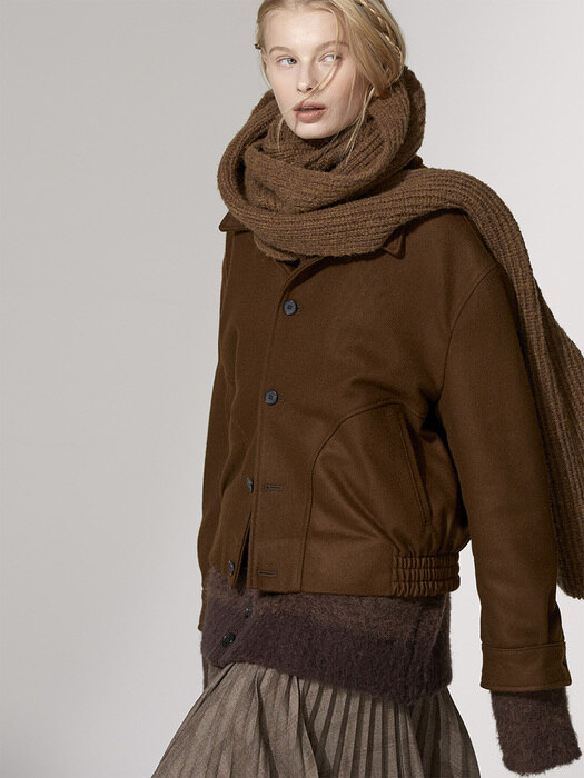 BROWN wool short jacket(MJ101)
