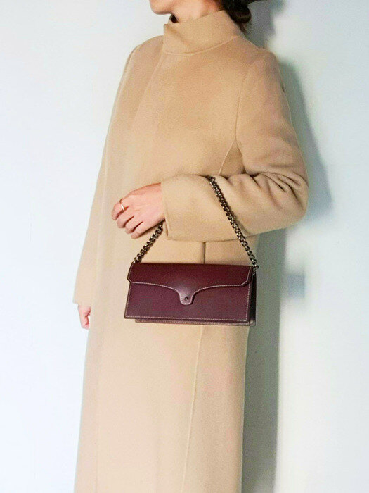 Leather Mini Bag Oblong / Bordeaux