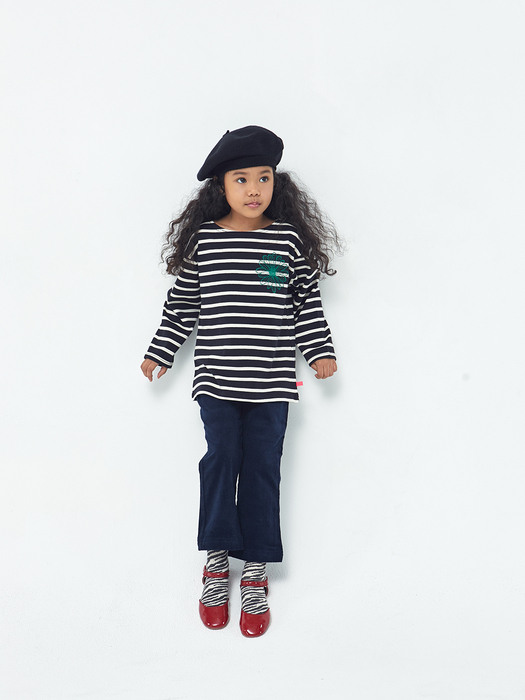 KIDS-LONG SLEEVE-STRIPE-NAVY