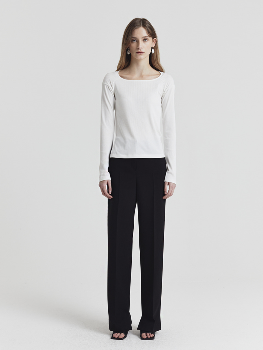 ASYMMETRY STRAIGHT TROUSERS BLACK_UDPA1E202BK