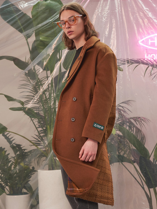REVERSIBLE OVER-FIT DOUBLE WOOL COAT_CAMEL