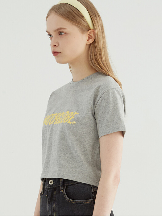 VIVID LOGO CROP T (GREY)