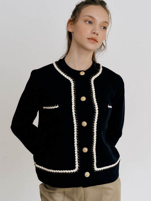 [단독기획] monts 1253 tweed cardigan knitwear (black) 