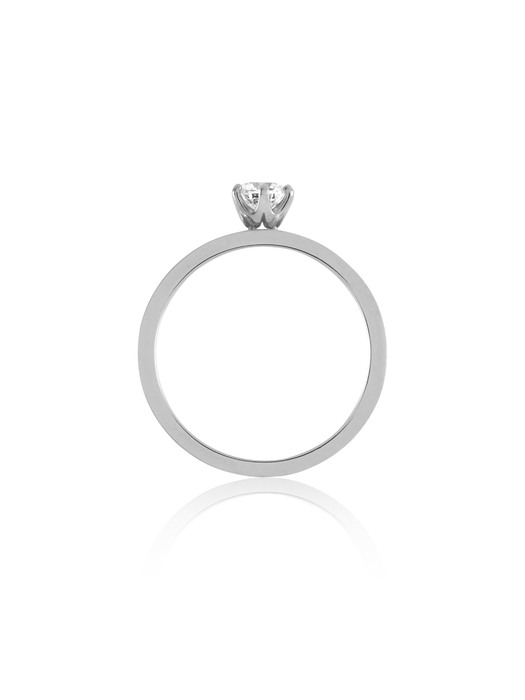Silver Tholos Solitaire Ring 3mm White stone 23ea