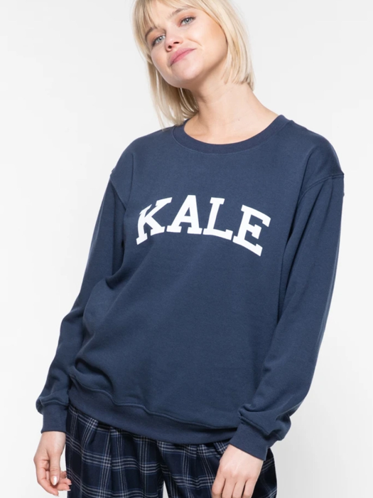 케일(Kale) 유니섹스 맨투맨 네이비 블루