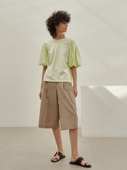 SILK VOLUME SLEEVE T-SHIRTS_LEMON