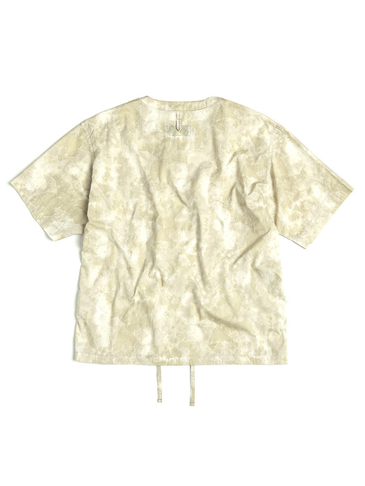 FIELD PULLOVER HALF SHIRT / WHITE HAND DYED