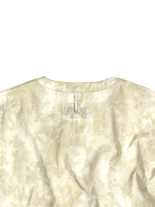 FIELD PULLOVER HALF SHIRT / WHITE HAND DYED