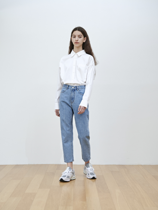 CROP STRAIGHT DENIM [LIGHT BLUE]