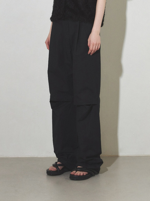 Cotton Layered Trousers (Black)