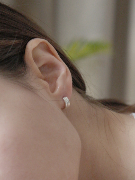 [Silver925] TN021 Basic repeat round line earring