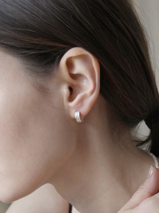 [Silver925] TN021 Basic repeat round line earring