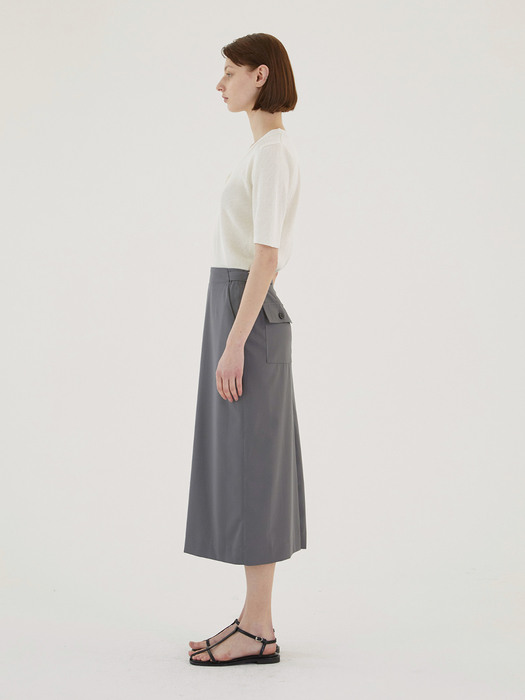 Belt Waist  Skirt Charcoal
