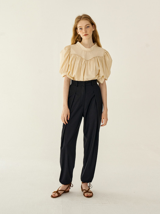 Tuck string pants (dark-navy)