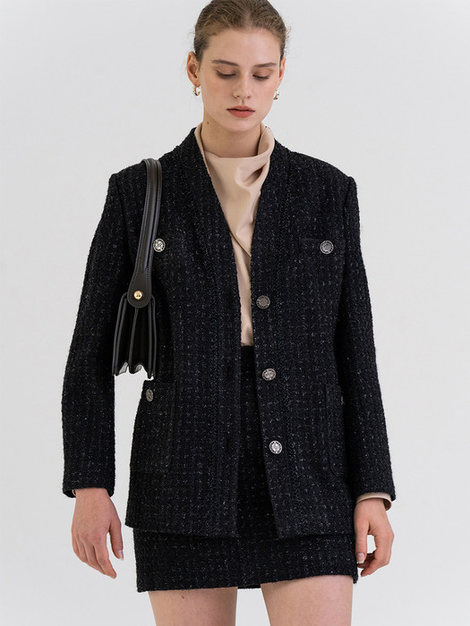 FW21 Tweed Jacket Black