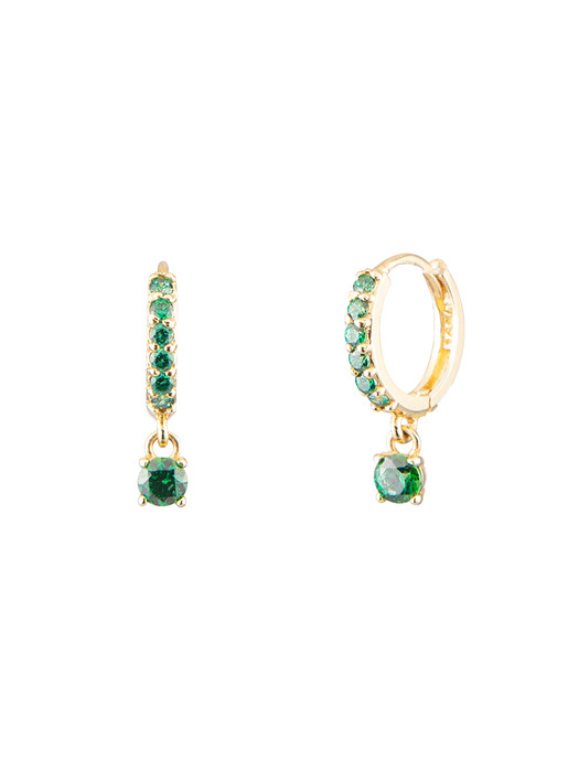 Pave Round Brilliant `drop` Earrings (14K Gold) #P11