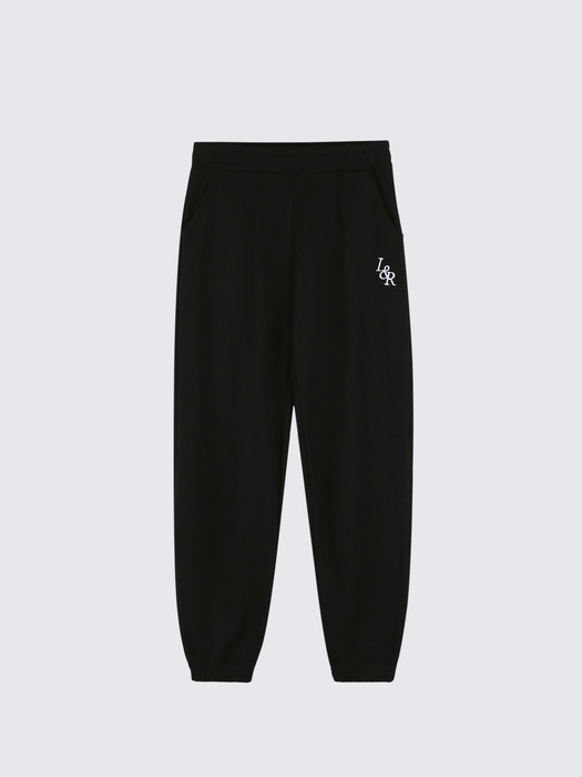 WAFFLE JOGGER PANTS BLACK