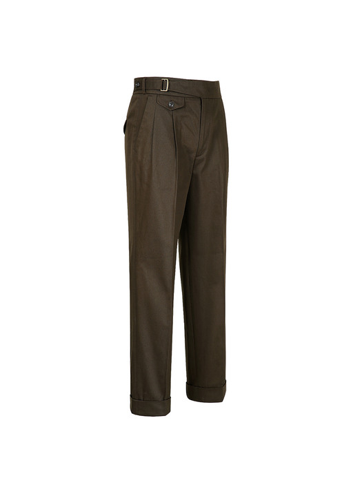 20s Cotton Side Trousers (Brown)